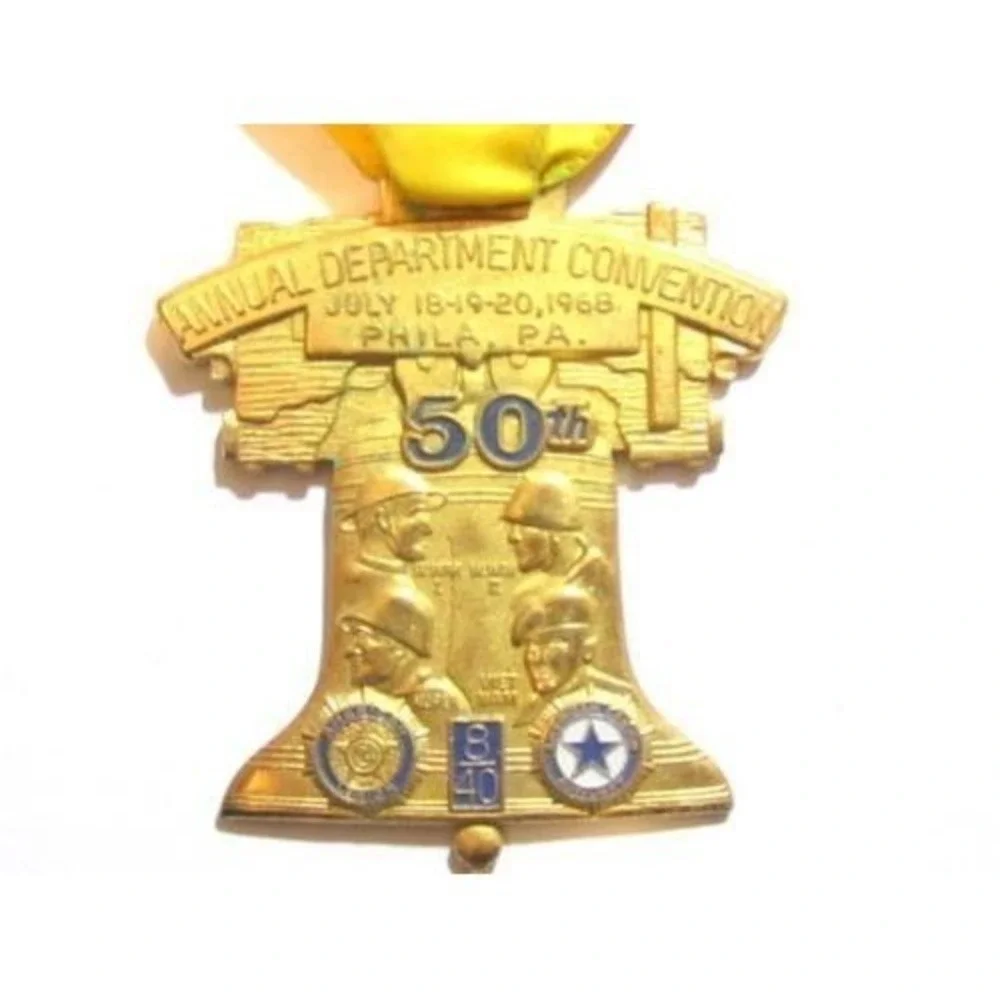Vintage Annual Convention‎ AMERICAN LEGION AUX 50th 1968 Ribbon Badge Medal Pin